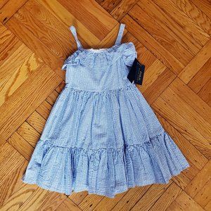 NWT Ralph Lauren Seersucker Frilled Dress Sz 5